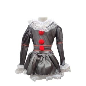 Pennywise IT  Gray  Costume Kid Size Child Girls Halloween Birthday Party